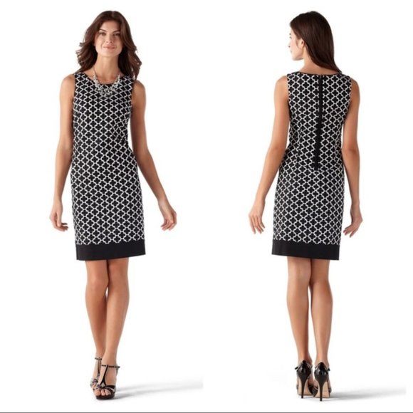 White House Black Market Dresses & Skirts - WHBM Perfect Form Geo Print Shift Dress